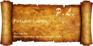 Petyka Lenke névjegykártya
